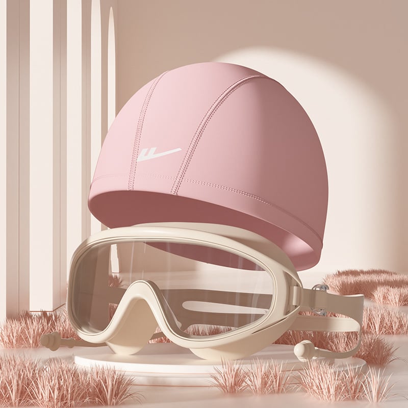 Set de înot cu șapcă PU și ochelari – confortabil, protecție pentru urechi și păr lung, potrivit pentru înot și sporturi acvatice