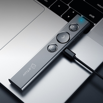 Lasersko flip pero s Bluetooth/2.4G, Bežični PPT prezentator — mijenjanje stranica, reprodukcija/pauza, domet 200 m, paket 100 komada, plastično kućište, za nastavu i konferencije