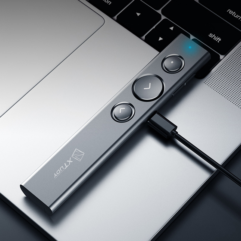 Lasersko flip pero s Bluetooth/2.4G, Bežični PPT prezentator — mijenjanje stranica, reprodukcija/pauza, domet 200 m, paket 100 komada, plastično kućište, za nastavu i konferencije
