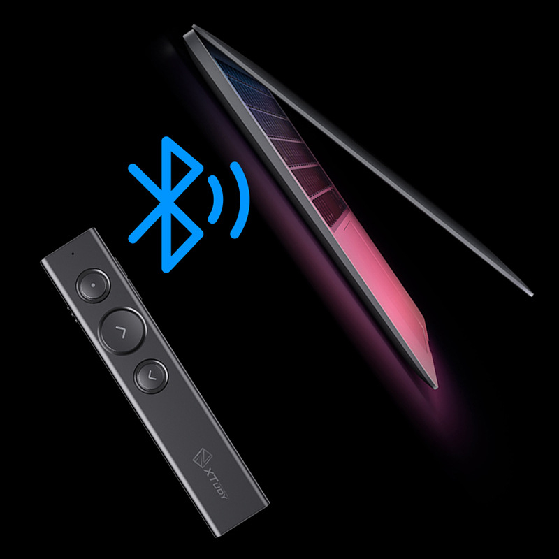 Lasersko flip pero s Bluetooth/2.4G, Bežični PPT prezentator — mijenjanje stranica, reprodukcija/pauza, domet 200 m, paket 100 komada, plastično kućište, za nastavu i konferencije