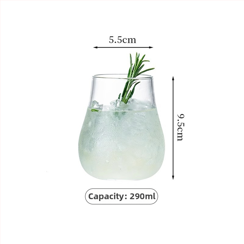 Víno pohár - ručne fúkané sklo, moderný minimalistický štýl, bez držadla, jednovrstvá konštrukcia, teplotne odolné, s logom