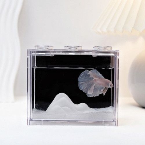 Κεραμικό μίνι ορεινό τοπίο για ενυδρείο Μπέτα – DIY χιονισμένος κόσμος, διακόσμηση γραφείου, μάρκα Unique