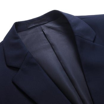 Muški dvodijelni kostim, poslovni formalni stil, Slim fit, tkanina od pamuk-mešavine s 60% acetata, jacquard, ravni ovratnik, lijepljena podstava, bez glačanja, jesen 2025