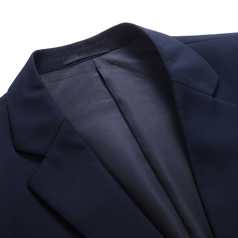 Muški dvodijelni kostim, poslovni formalni stil, Slim fit, tkanina od pamuk-mešavine s 60% acetata, jacquard, ravni ovratnik, lijepljena podstava, bez glačanja, jesen 2025