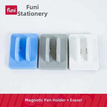 Magnetická guma na bielu tabuľu BC-3366 s priestorom na pero a klipom na vodové pero