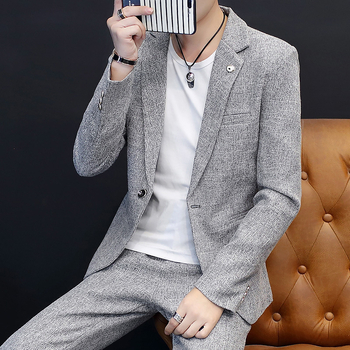 Muško casual sako – Korejski slim-fit, 80% pamuk, stojeći ovratnik, ležernog kroja, zima, stražnji središnji prorez