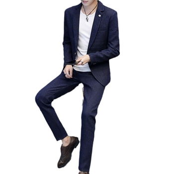 Muško casual sako – Korejski slim-fit, 80% pamuk, stojeći ovratnik, ležernog kroja, zima, stražnji središnji prorez