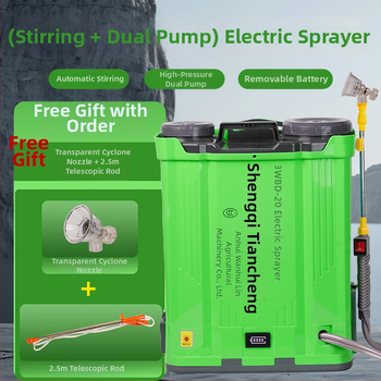 Elektrický miešací postrekovač pre poľnohospodárstvo, vysoký tlak, dvojitá pumpa, vysoký výkon, postrek ovocných stromov