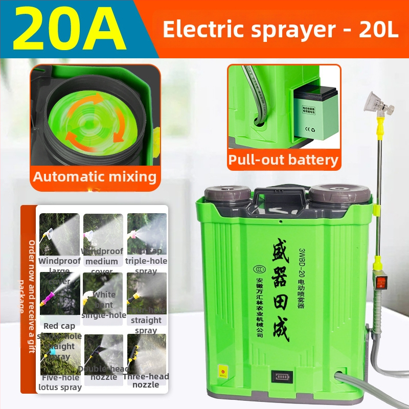 Elektrický miešací postrekovač pre poľnohospodárstvo, vysoký tlak, dvojitá pumpa, vysoký výkon, postrek ovocných stromov