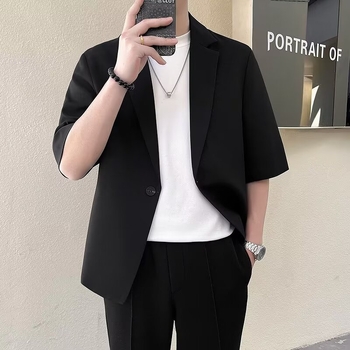 Férfi nyári slim-fit rövid ujjú öltönyzakó, koreai stílus