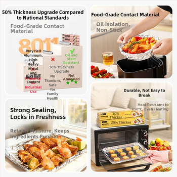 Teška aluminijska folija za pećnicu i fritezu na zrak — visoka otpornost na visoke temperature, pogodna za pečenje i roštiljanje