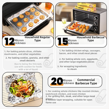 Teška aluminijska folija za pećnicu i fritezu na zrak — visoka otpornost na visoke temperature, pogodna za pečenje i roštiljanje