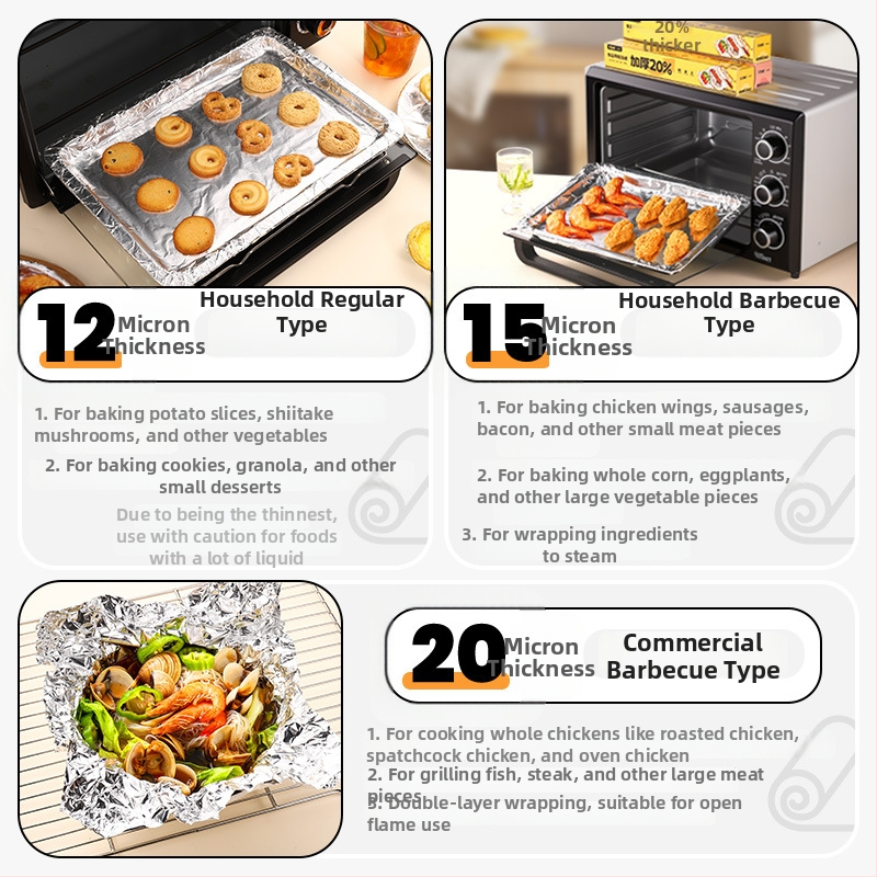 Teška aluminijska folija za pećnicu i fritezu na zrak — visoka otpornost na visoke temperature, pogodna za pečenje i roštiljanje