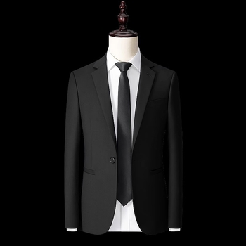 Muški sako komplet: kvilti sako, uski kroj, plavi rever, jedno dugme, bez proreza