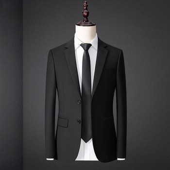 Muški sako komplet: kvilti sako, uski kroj, plavi rever, jedno dugme, bez proreza