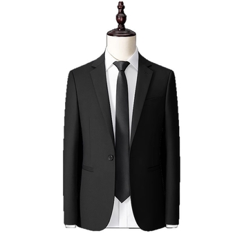 Muški sako komplet: kvilti sako, uski kroj, plavi rever, jedno dugme, bez proreza