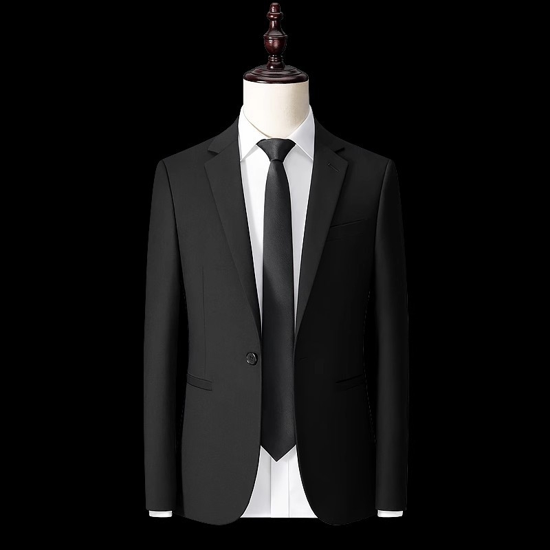 Muški sako komplet: kvilti sako, uski kroj, plavi rever, jedno dugme, bez proreza