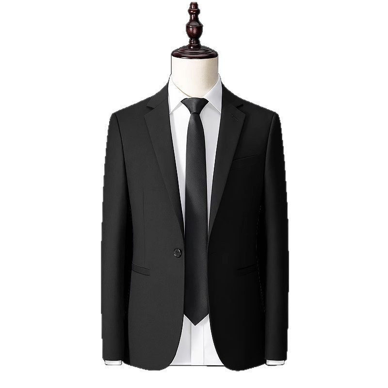 Muški sako komplet: kvilti sako, uski kroj, plavi rever, jedno dugme, bez proreza