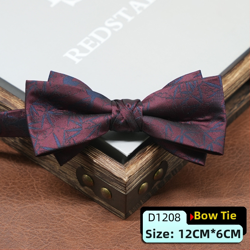 Pánska motýlika, kórejský štýl, šípovitý tvar, geometrický vzor, jacquardové tkanie