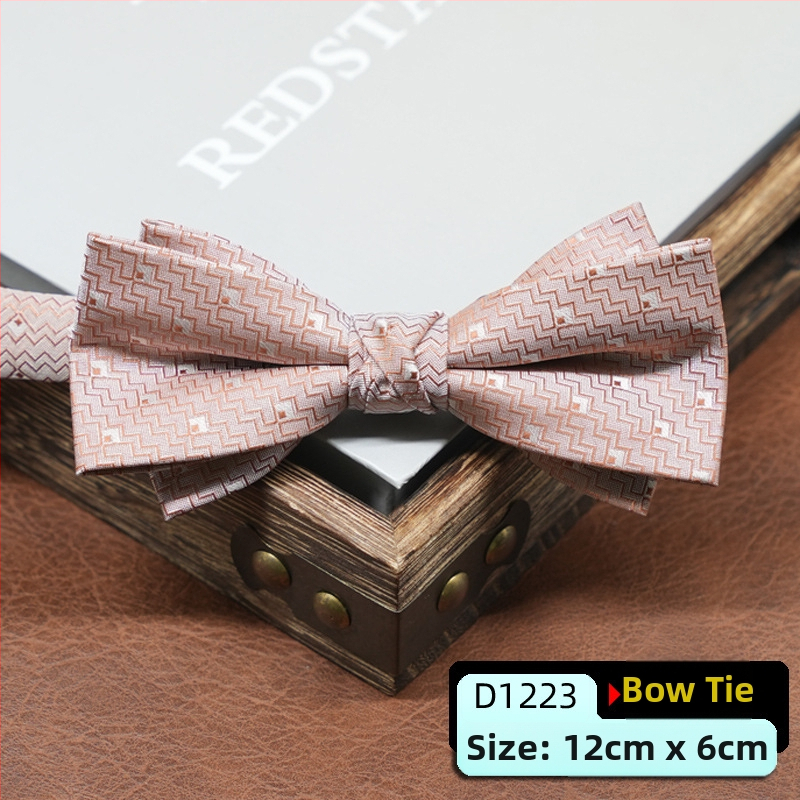 Pánska motýlika, kórejský štýl, šípovitý tvar, geometrický vzor, jacquardové tkanie