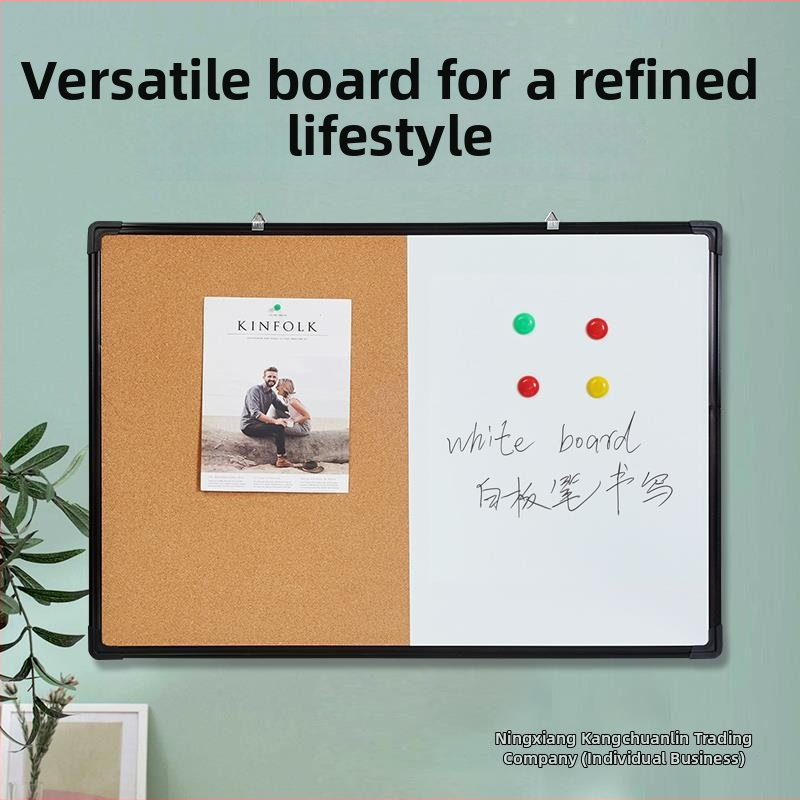 Kombinovaná biela tabuľa a korková tabuľa pre foto stenu, poznámky a kalendár – jednostranný panel