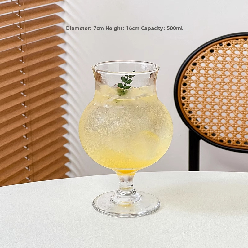 Pohár na koktaily, hurricane štýl, sklenený materiál, moderný minimalistický štýl, personalizácia a tlač loga k dispozícii