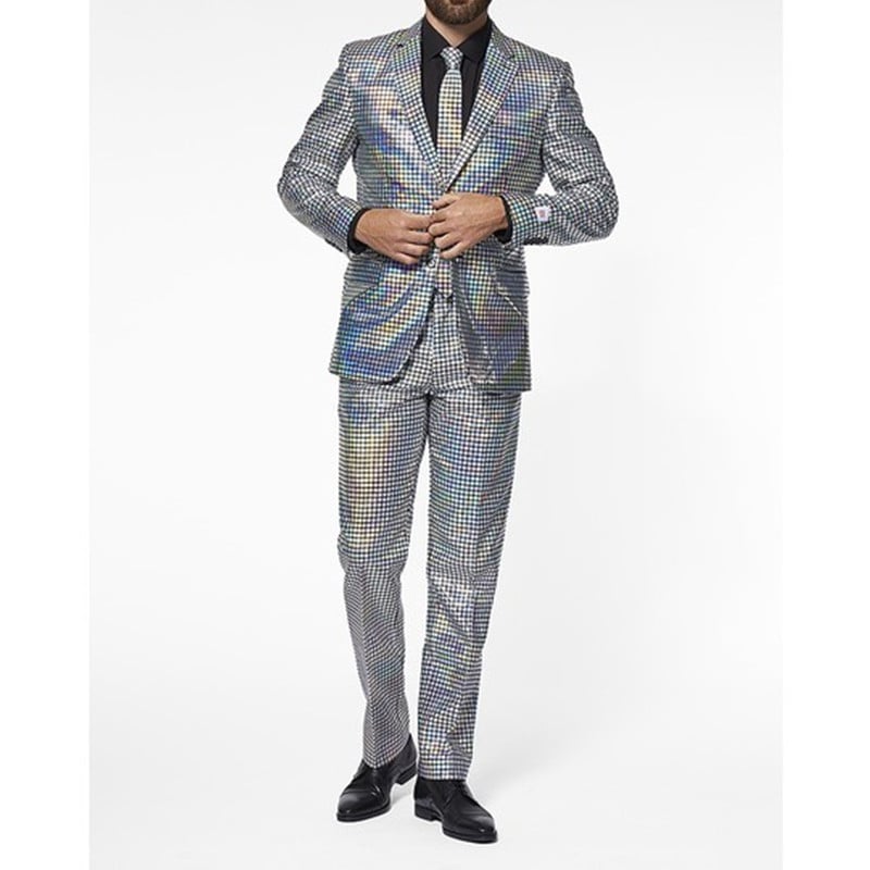 Muški casual sako s 3D digitalnom otiskom, slim fit, plosati ovratnik, jednoslojna klopa s dva gumba, blok uzorak