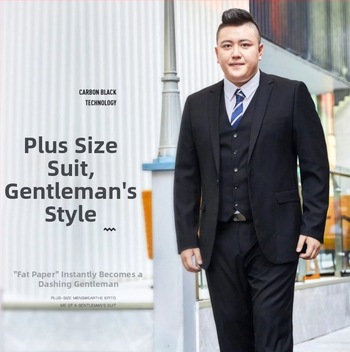 Muško odijelo plus veličine za poslovni i formalni stil, vjenčani komplet za mladoženju i kuma, uski kroj