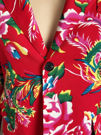 Muški dvodijelni kostim u slim fit kroju, jednobrod s jednim gumbom, tkanina od acetatnih vlakana, pogodan za sve sezone, print s kazališnim motivom