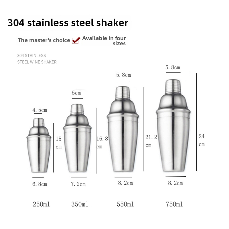 Sada na miešanie kokteilov – LanLing, nerezová oceľ, moderný štýl, 9 ks v balení, 11 komponentov