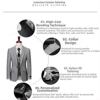 Esküvői öltöny vőlegénynek, Slim Fit, egygombos, peaked lapel, hátul középső hasítás, vasalást nem igényel