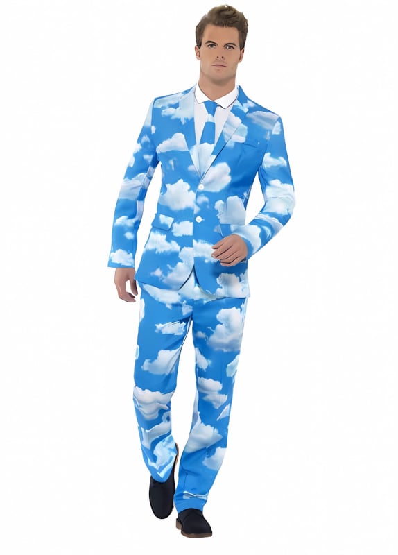 Muški casual kostim-set s 3D cvjetnim printom, slim fit, stojeći ovratnik, zatvaranje s dva gumba, lagana tkanina