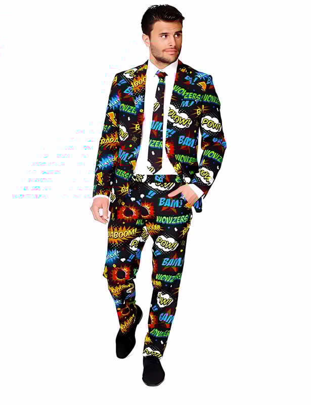 Muški casual kostim-set s 3D cvjetnim printom, slim fit, stojeći ovratnik, zatvaranje s dva gumba, lagana tkanina