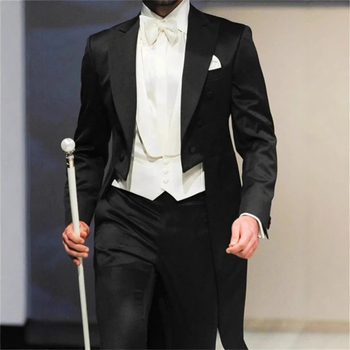 Slim-fit formalni tailcoat s špicastim ovratnikom, jedno dugme, smjesa vlakana od poliester, ljetno nošenje, za bankete i scenske nastupe, džepni ukrasi