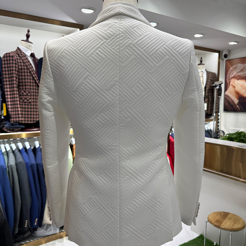 Férfi 3 részes slim-fit öltöny szett, 70% acetát rost keverék, minden évszakban, bankett eseményre