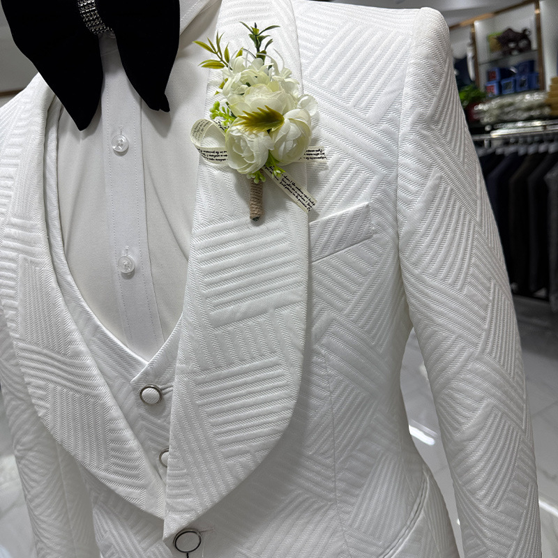 Férfi 3 részes slim-fit öltöny szett, 70% acetát rost keverék, minden évszakban, bankett eseményre