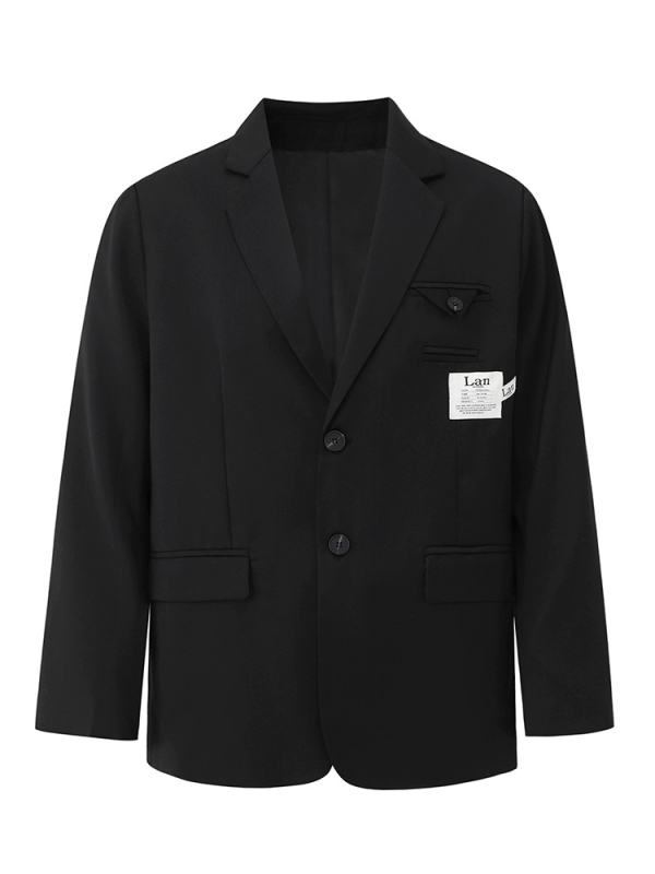 Férfiaknak laza zakó, sima gallér, előn kétgombos zárás, poliészter-viszkóz keverék 80/20, középső hátsó hasítás