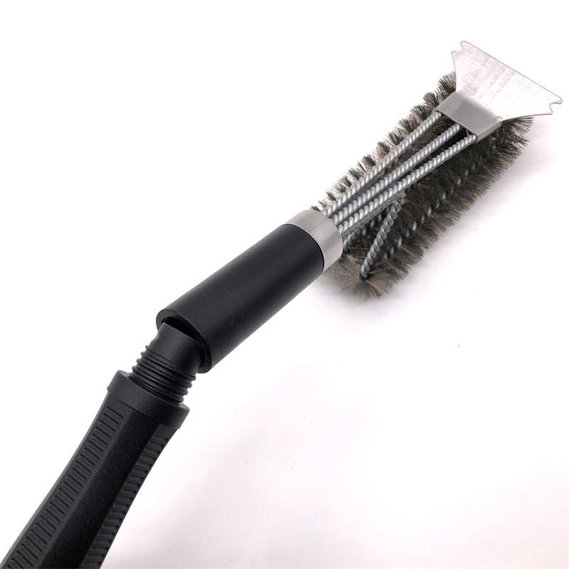 Četka za čišćenje roštilja s izmjenjivom glavom, vlasi od nehrđajućeg čelika, PP ručka, paket 50 kom