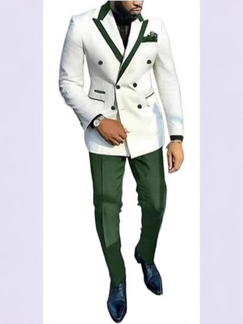 Kétszárnyas öltöny két részből, Slim fit, notch gallér, 6 gombos kétsoros, anyaga 30% pamutot tartalmazó keverék