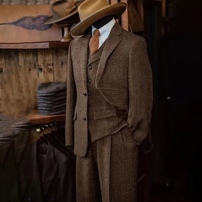 Muško trodijelno odijelo, uskog kroja, s jednim gumbom, poliester tkanina, poslovni casual stil