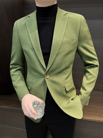 Muško sako od corduroya, uski kroj, jednim gumbom, gradski casual stil