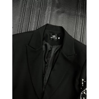 Casual dvodijelni sako i hlače s bisernom izvezom, korejskog stila, Slim-Fit, korduroj i lan