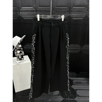 Casual dvodijelni sako i hlače s bisernom izvezom, korejskog stila, Slim-Fit, korduroj i lan