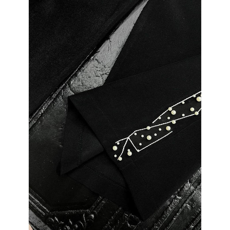 Casual dvodijelni sako i hlače s bisernom izvezom, korejskog stila, Slim-Fit, korduroj i lan