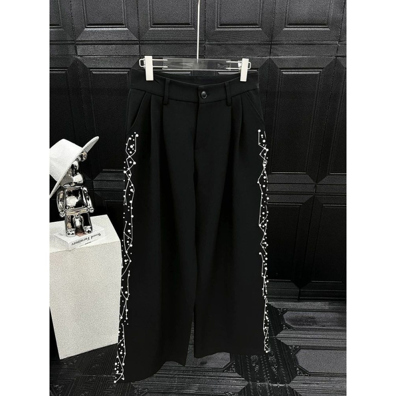Casual dvodijelni sako i hlače s bisernom izvezom, korejskog stila, Slim-Fit, korduroj i lan