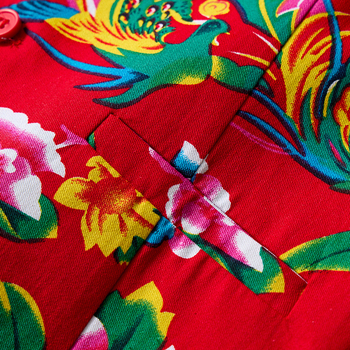 Férfi pamut mellény, karcsú szabás, öltöny-gallér, egy sor gombolás, virágmintás, poliészter bélés, négy évszakos viselet