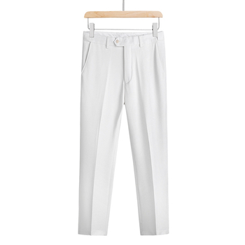 Muško slim-fit dvodijelno odijelo za mladoženju – Bonded podstava, smjesa acetata 70%, ravna ovratnica, kopčanje na jedan gumb, bočni otvor, za četiri sezone