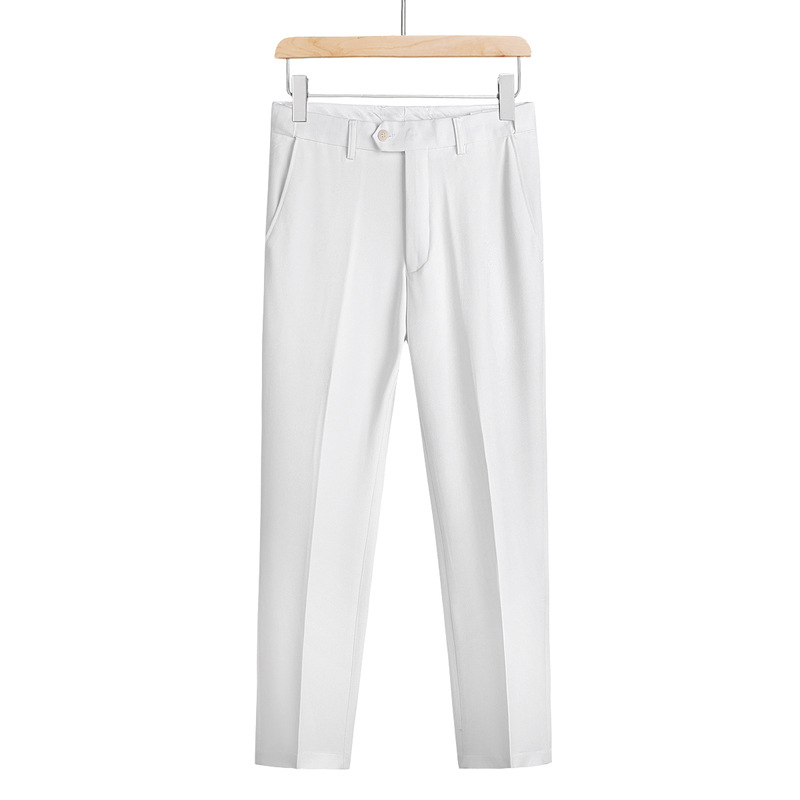 Muško slim-fit dvodijelno odijelo za mladoženju – Bonded podstava, smjesa acetata 70%, ravna ovratnica, kopčanje na jedan gumb, bočni otvor, za četiri sezone