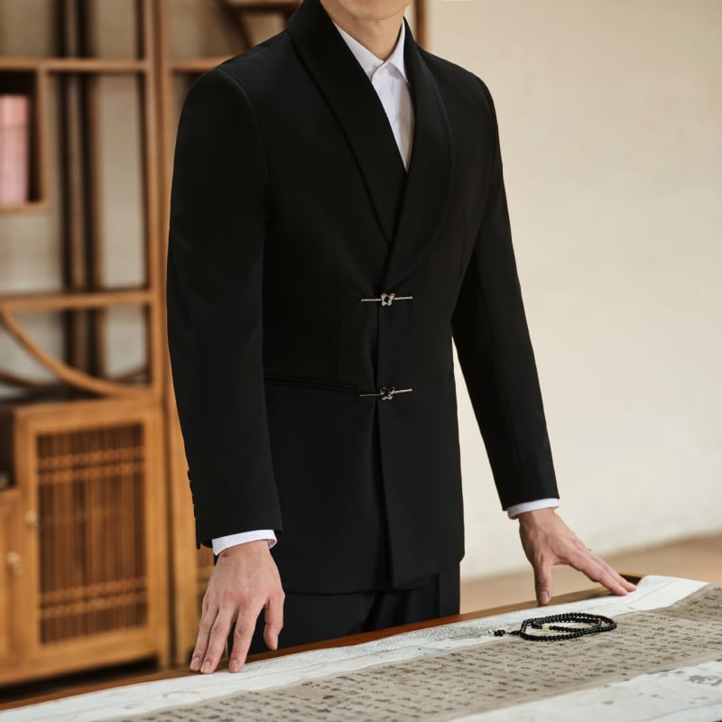 Formalno muško odijelo, Slim fit, okrugli ovratnik, kopčanje s dvama gumbima, glavna tkanina lan (pamučna smjesa)