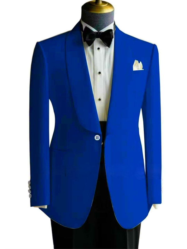 Férfi slim-fit blézer — egyrészes, 100% poliészter, tavasz-ősz